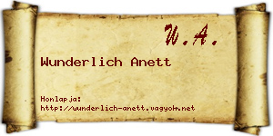 Wunderlich Anett névjegykártya