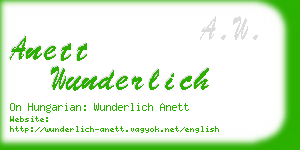 anett wunderlich business card